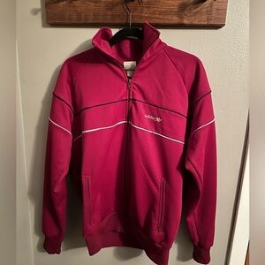 80s Vintage Adidas Track Jacket Trefoil Burgundy Retro